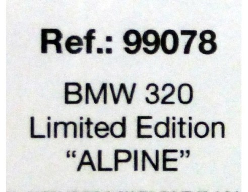 BMW 320i EDICION LIMITADA 800 UNIDADES ALPINE REF.99078 FLY