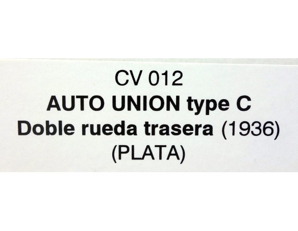 AUTO UNION TYPE C DOBLE RUEDA TRASERA 1936 PLATA  REF.CV 012 PIN-KAR