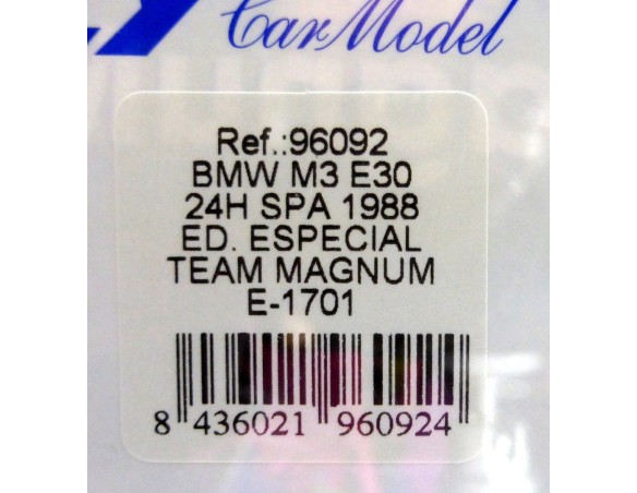 BMW M3 E30 SPA 1988 TEAM MAGNUN E1701 REF. 96092 FLY